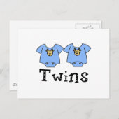 Twins Niedlich Bodysuit 2 Jungs Postkarte (Vorne/Hinten)