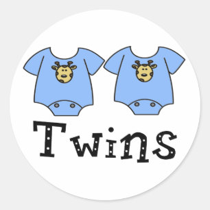 Twins Niedlich Bodysuit 2 Jungs Runder Aufkleber