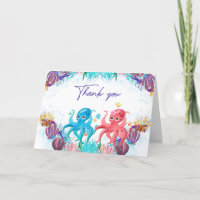Twins Niedlich Ocean baby Octopus bunt Danke