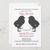 Twins Niedliche Baby Chicks Baby Dusche Einladung (Vorne/Hinten)