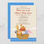 TWINS! Noah's Ark Boy oder Girl Baby Shower Einladung (Vorne/Hinten)