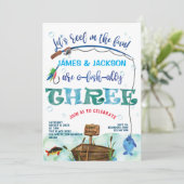 Twins O-fish-ally Little Fisherman 3. Einladung (Stehend Vorderseite)