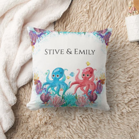 Twins Ocean Colorful Baby's Octopus Throw Kissen (Decke)