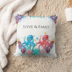 Twins Ocean Colorful Baby's Octopus Throw Kissen