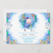 Twins Ocean Sea Animals Babydusche Einladung (Vorderseite)