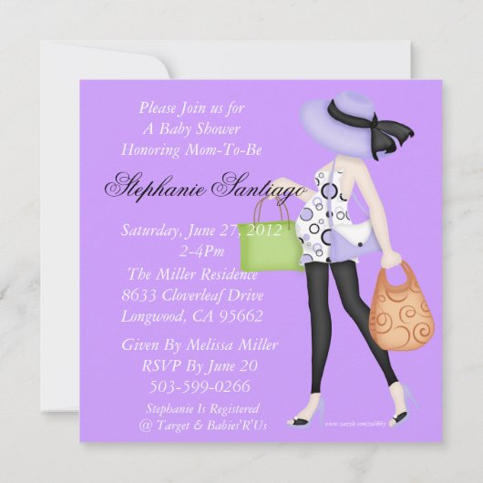 Twins-On-Board-Dusche Einladung (Rückseite)