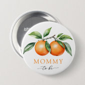 Twins Orange Baby Shower Mommy zu sein Button (Vorne & Hinten)