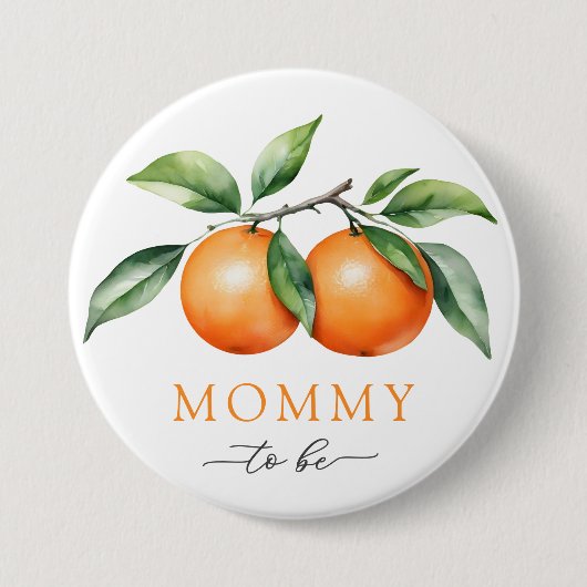 Twins Orange Baby Shower Mommy zu sein Button (Vorderseite)