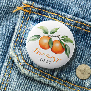 Twins Orange Baby Shower Mommy zu sein Button