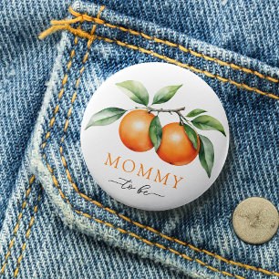 Twins Orange Baby Shower Mommy zu sein Button