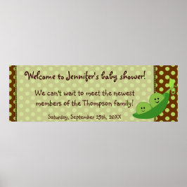 Twins Peas in einem Pod Baby Showbanner Poster