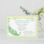 Twins Peas in einer Pod Baby Dusche Einladungen (Stehend Vorderseite)