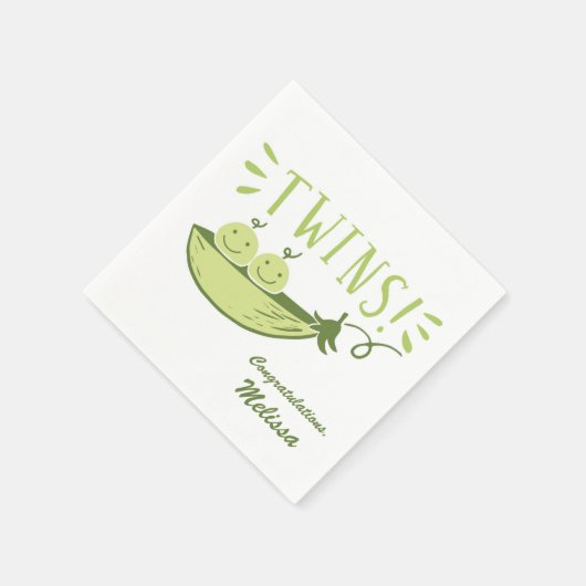 Twins Peas in einer Pod Baby-Dusche Napkin Serviette (Ecke)