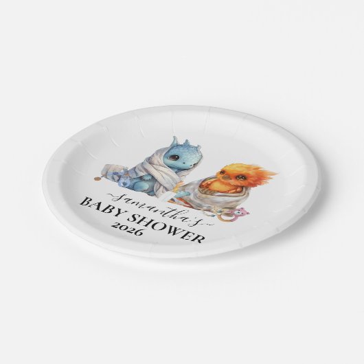 Twins Phoenix Dragon Fantasy Magie Pappteller (Schrägansicht)