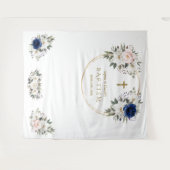 Twins Pink Blauer Taufen Gold Foto Prop Wandteppich (Vorderseite (Horizontal))