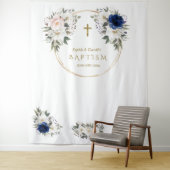 Twins Pink Blauer Taufen Gold Foto Prop Wandteppich (Beispiel)