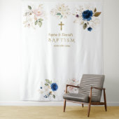 Twins Pink Blush Blume Taufen Foto Prop Wandteppich (Beispiel)