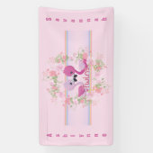 Twins Pink Flamingo Baby Shower Personalized Banner (Vertikal)