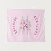 Twins Pink Flamingo Baby Shower Personalized Wandteppich (Vorderseite (Horizontal))