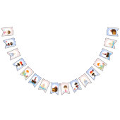 Twins Pirate Mermaids Rosa blauer Junge Geburtstag Wimpelkette (Alle)