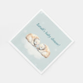 Twins Polar Bear Babydusche Napkins Serviette (Ecke)