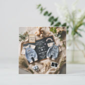 Twins Pregnancy Ankündigung, Baby Überraschung Ankündigung (Stehend Vorderseite)