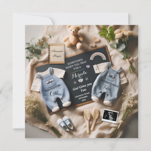 Twins Pregnancy Ankündigung, Baby Überraschung Ankündigung (Vorderseite)