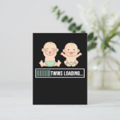 Twins Pregnancy Ankündigung Postkarte (Stehend Vorderseite)