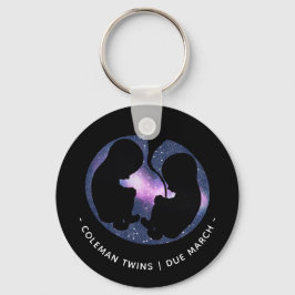 Twins Pregnancy Announcement Stars Baby Spirituell Schlüsselanhänger