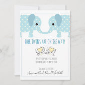 Twins Pregnancy Announcement Whimsical Elephants Ankündigung (Vorderseite)