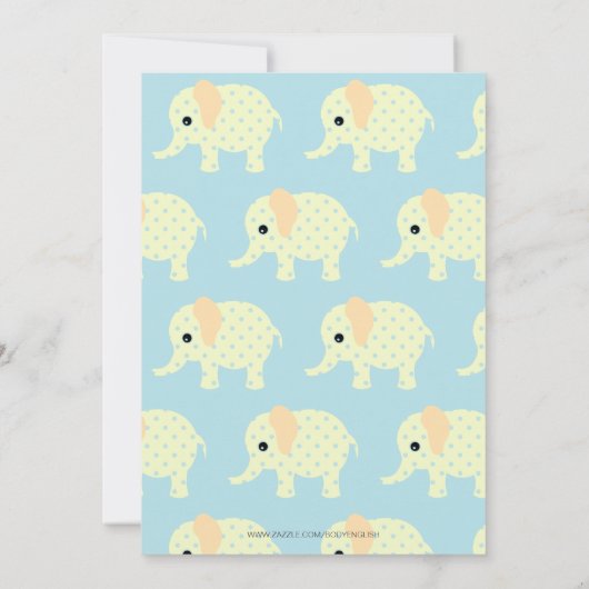 Twins Pregnancy Announcement Whimsical Elephants Ankündigung (Rückseite)