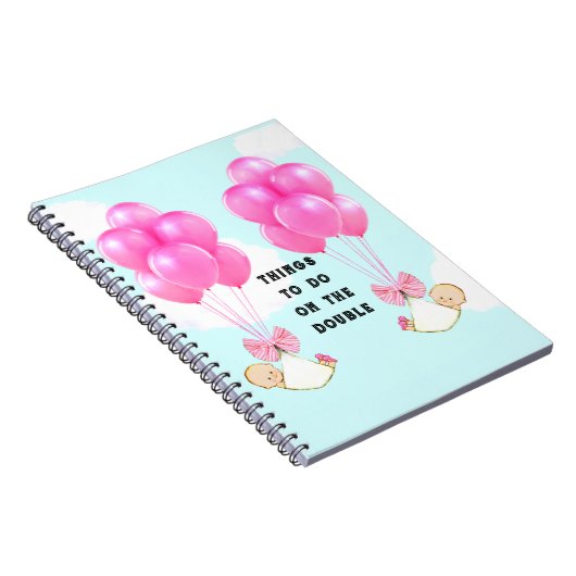 Twins Pregnancy Gift Notizblock (Rechte Seite)
