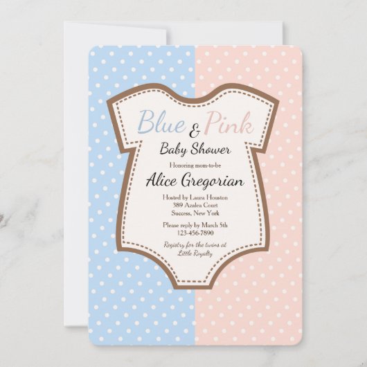 Twins Punkt Kinderdusche Einladung (Vorderseite)