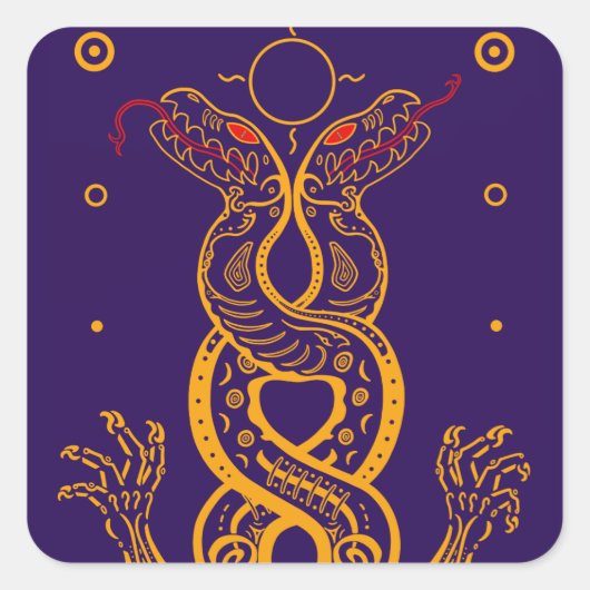 Twins Quadratischer Aufkleber (Vorderseite)