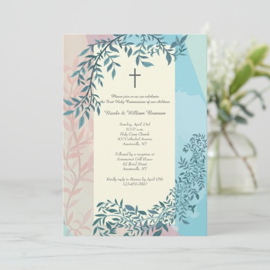 Twins Religiöse Einladung (Stehend Vorderseite)