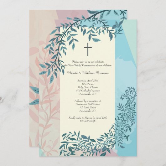 Twins Religiöse Einladung (Vorne/Hinten)