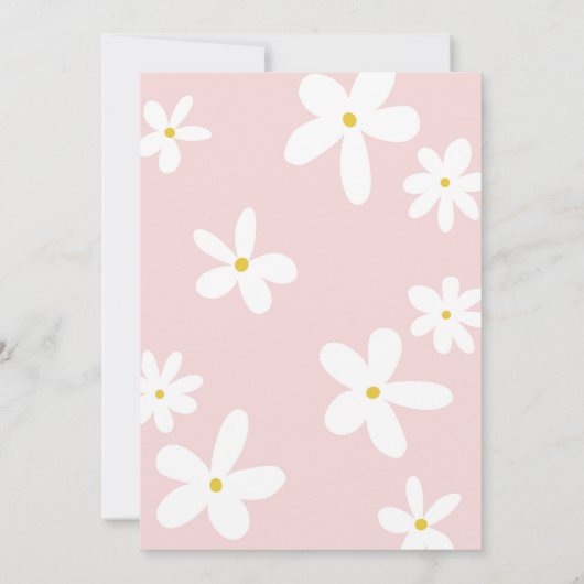 Twins Retro Daisy Baby Shower Baby in Bloom Einladung (Rückseite)