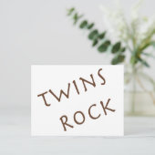 Twins Rock Postkarte (Stehend Vorderseite)