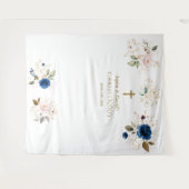 Twins Rosa Blush Bloral Christening Foto Prop Wandteppich (Vorderseite (Horizontal))