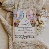 Twins Rustikale Bärenjunge & Girl Pink Blue Baby D Einladung