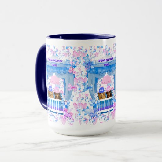 Twins Special Delivery Boy Girl Coffee Tasse (Vorderseite Links)