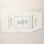 Twins Taufe auf gelben 2 Kreuzen Personalisiert Badehandtuch (Badehandtuch)