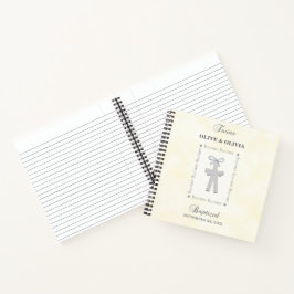 Twins Taufe auf gelben 2 Kreuzen Personalisiert Notizblock