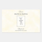 Twins Taufe auf gelben 2 Kreuzen Personalisiert Rechteckiger Aufkleber (Vorderseite)