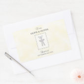 Twins Taufe auf gelben 2 Kreuzen Personalisiert Rechteckiger Aufkleber (Umschlag)