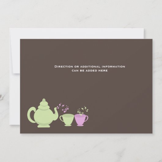 Twins Tea Party Baby Shower Einladung (Rückseite)