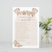 Twins Teddy Bär, der das Parents Shower Game kennt (Stehend Vorderseite)