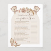 Twins Teddy Bär, der das Parents Shower Game kennt (Vorderseite)