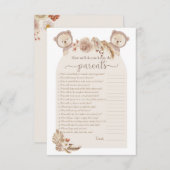 Twins Teddy Bär, der das Parents Shower Game kennt Einladung (Vorne/Hinten)