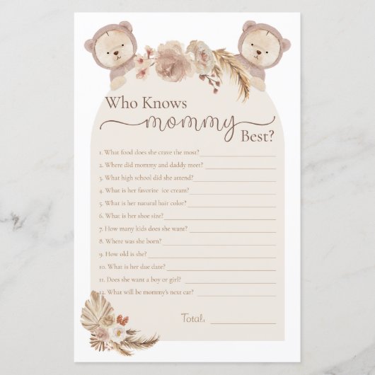 Twins Teddy Bär, der Mommy Best Shower Game kennt (Vorderseite)